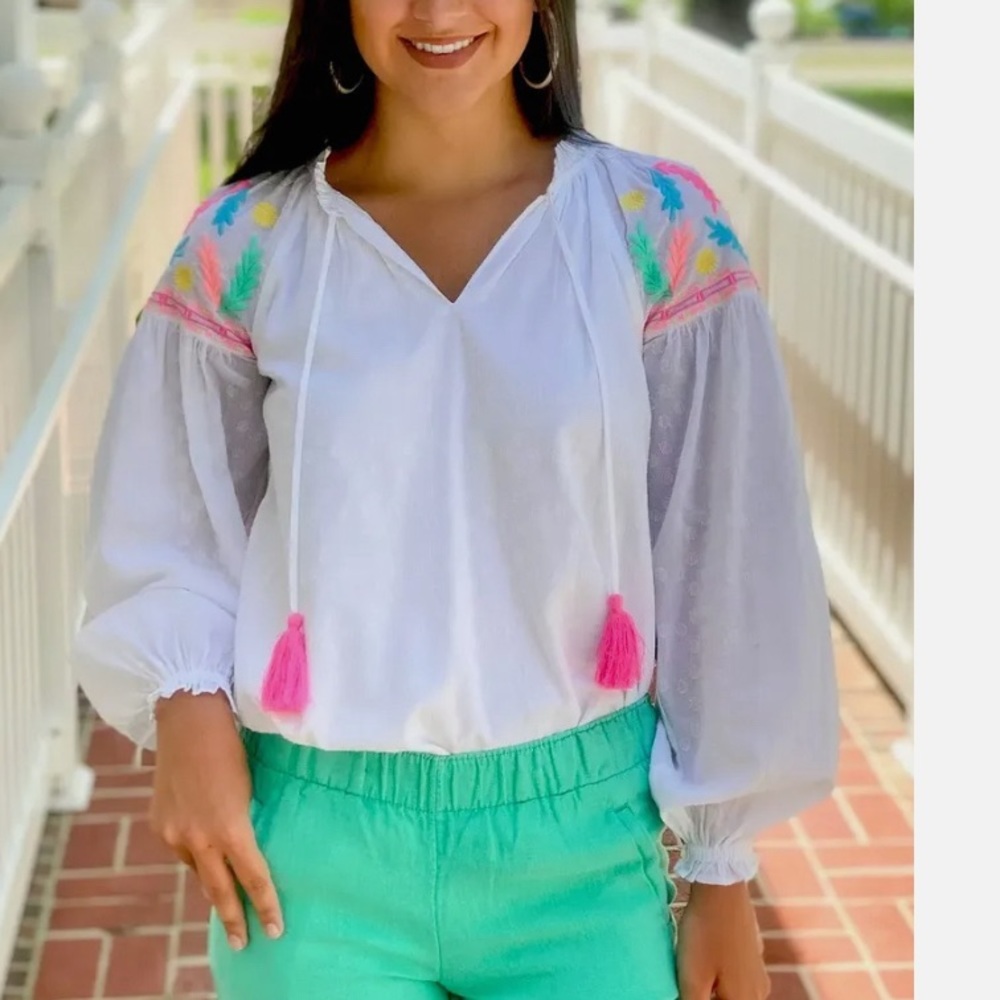 Lilly Pulitzer Florentina White Top - Picture 2 of 6